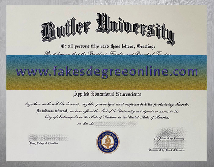 Butler University certificate