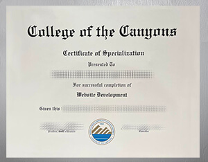 College of the Canyons certificate