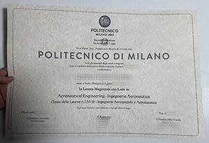 Politecnico Milano certificate