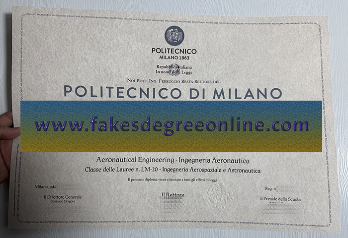 Politecnico Milano certificate, Politecnico Milano diploma