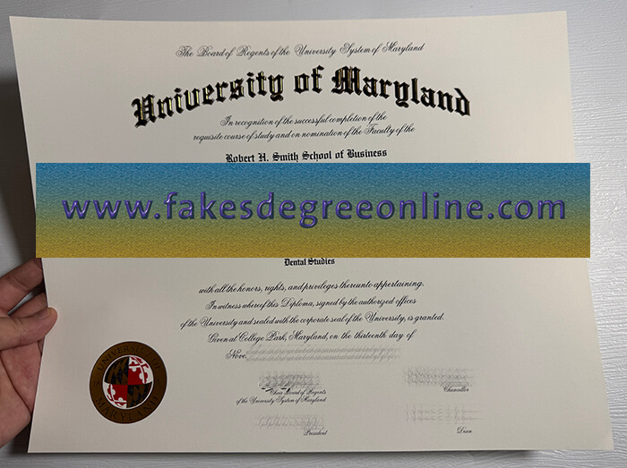 University of Maryland diploma