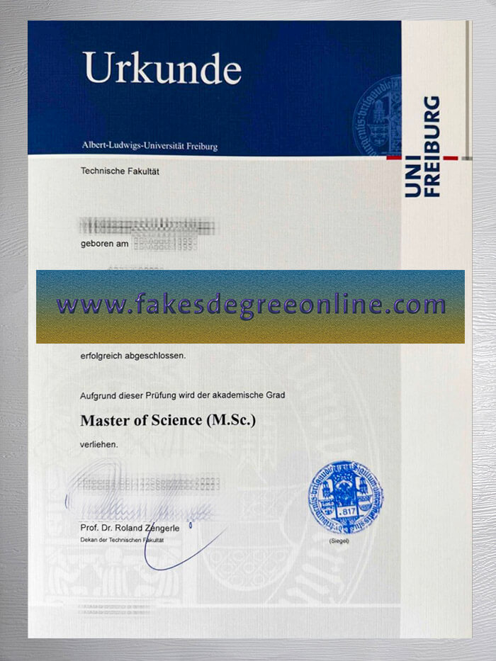 Albert-Ludwigs-Universität Freiburg Urkunde