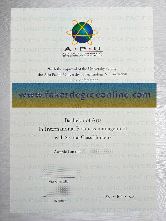 Asia Pacific University diploma, APU degree