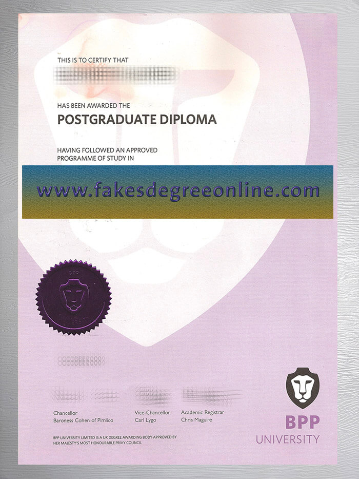 BPP University diploma, BPP University certificate