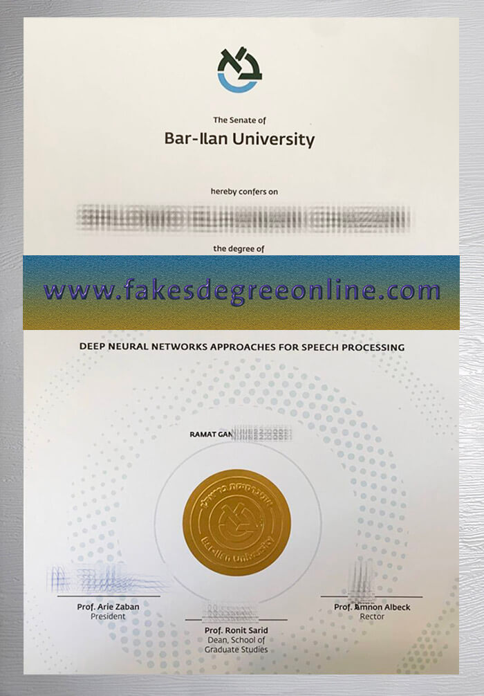 Bar-Ilan University diploma, BIU degree