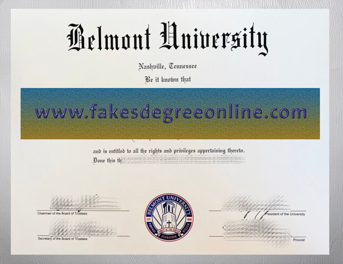 Belmont University diploma, Belmont University degree