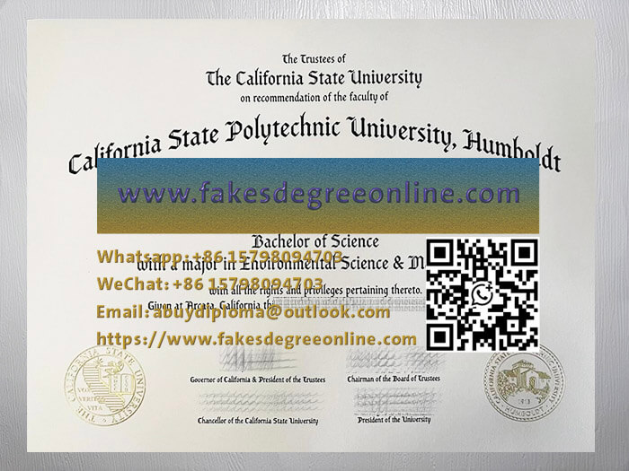 Cal Poly Humboldt diploma, USA diploma