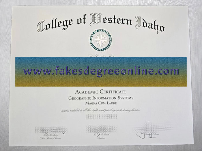 College of Western Idaho diploma, CWI degree
