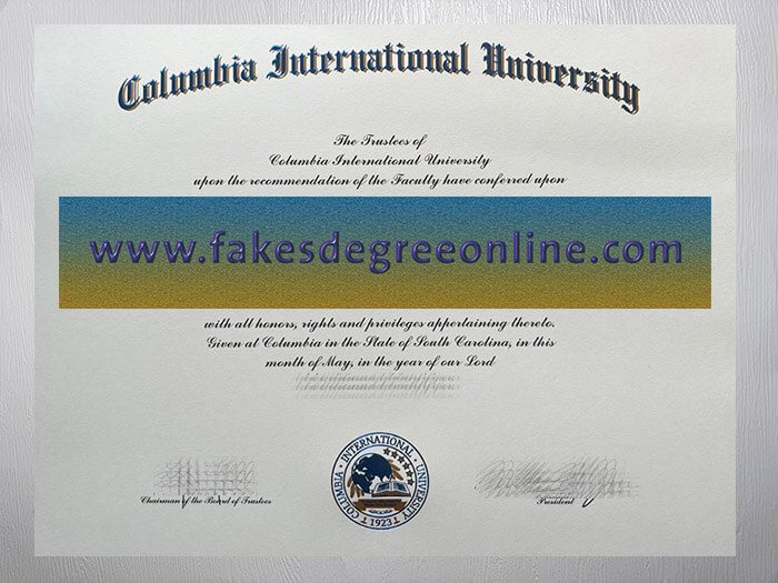 Columbia International University diploma, CIU degree