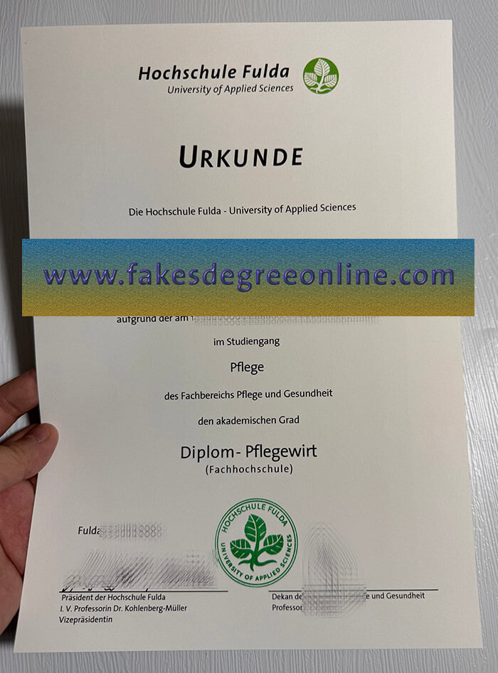 Fulda University of Applied Sciences Urkunde