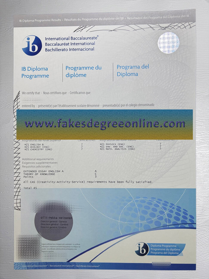 International Baccalaureate diploma