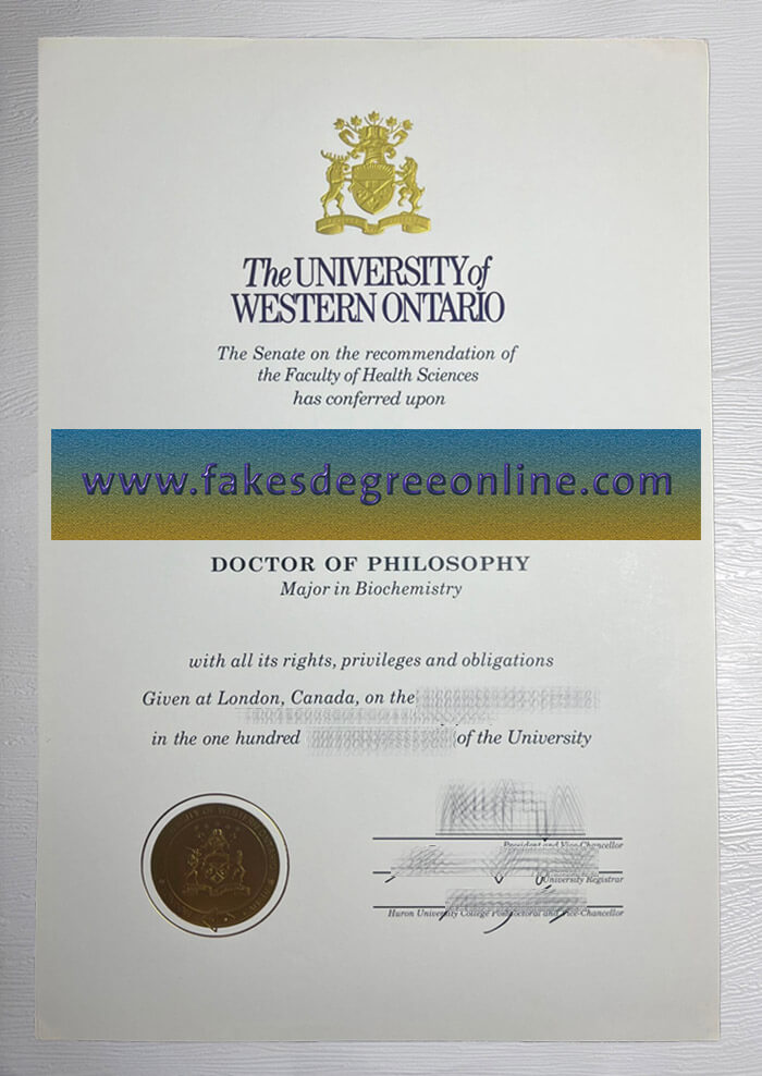 University of Western Ontario diploma, UWO degree