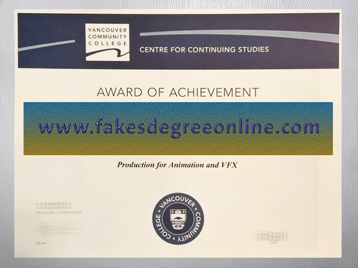 Vancouver Community College diploma, VCC degree