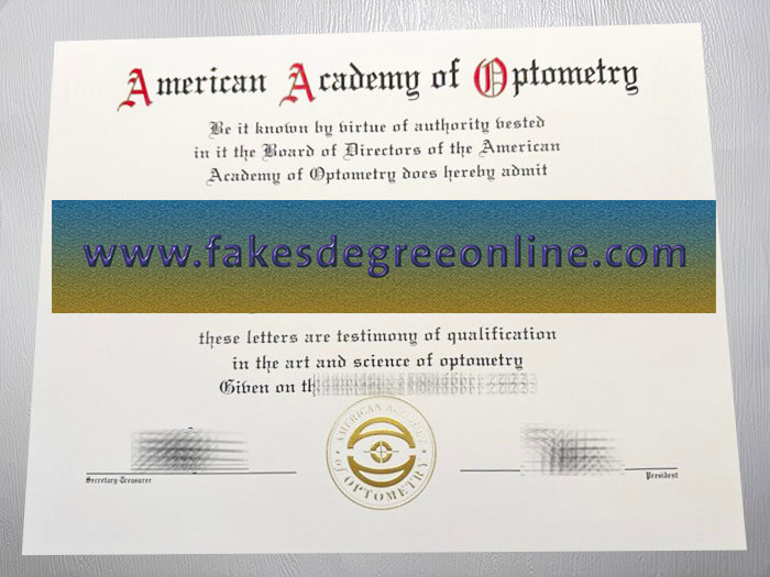 Get a American Academy of Optometry certificate online