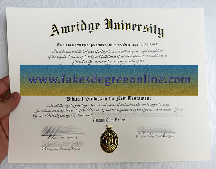 Get a Amridge University diploma online