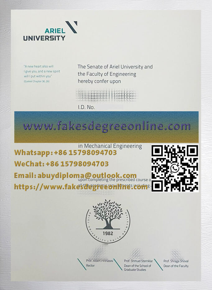 Get a Ariel University diploma, Fake a Ariel University certificate