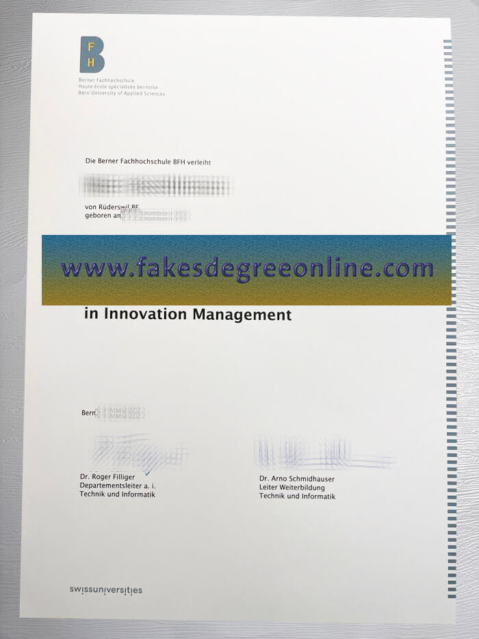 Berner Fachhochschule diploma, Berner Fachhochschule certificate