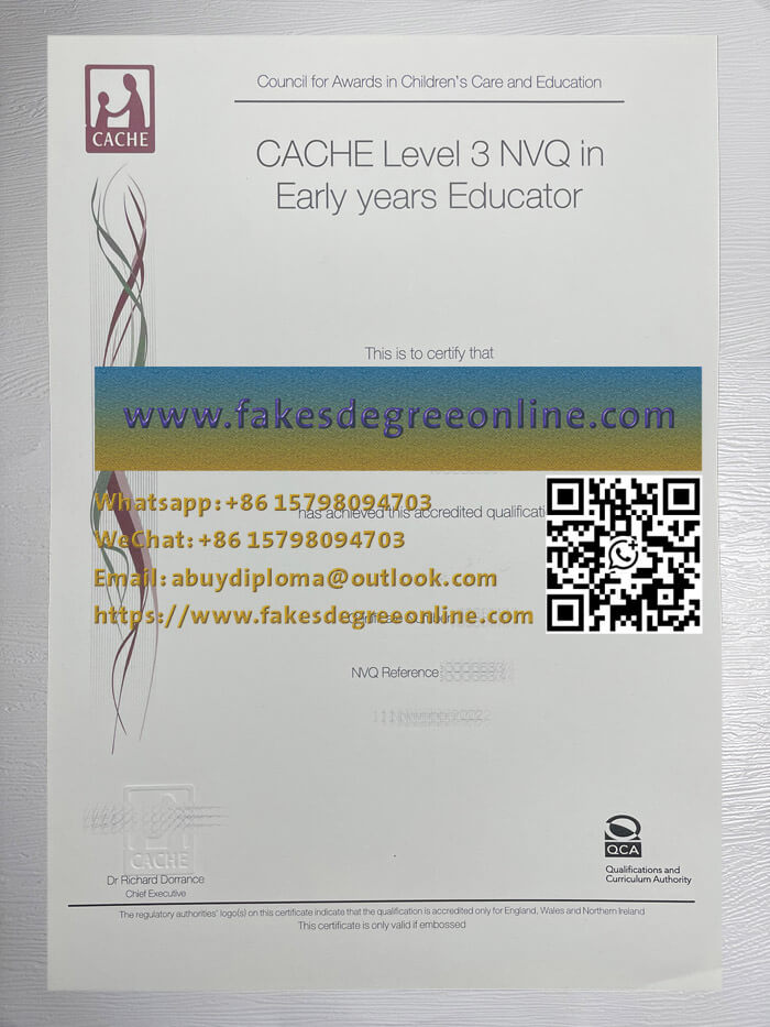 Get a CACHE Level 3 NVQ certificate, Make CACHE Level 3 NVQ degree online