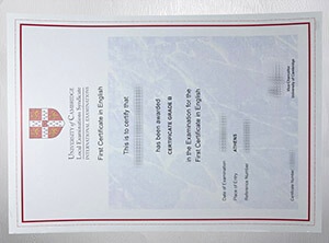 fake Cambridge First English certificate