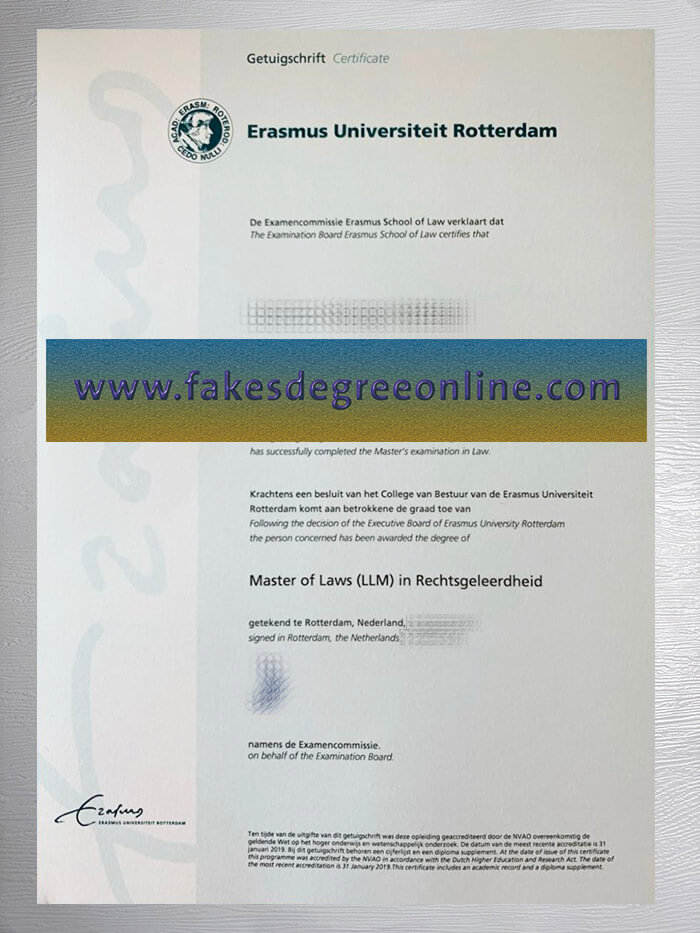 Erasmus Universiteit Rotterdam diploma