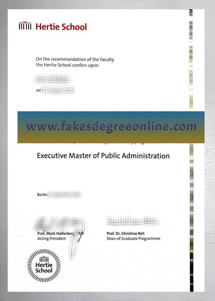 Purchase a Hertie School diploma online, Hertie School degree