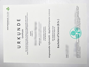 Purchase a Fulda University of Applied Sciences Urkunde online