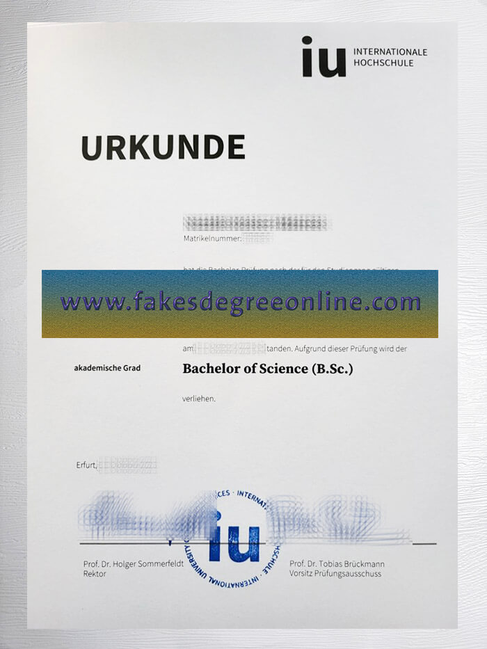 Get a IU Internationale Hochschule Urkunde online, Fake IU Internationale Hochschule certificate