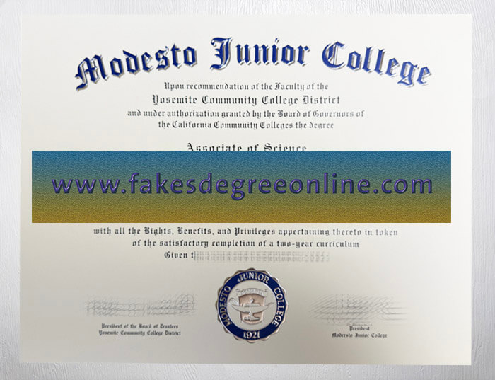 Get Modesto Junior College diploma, MJC degree online