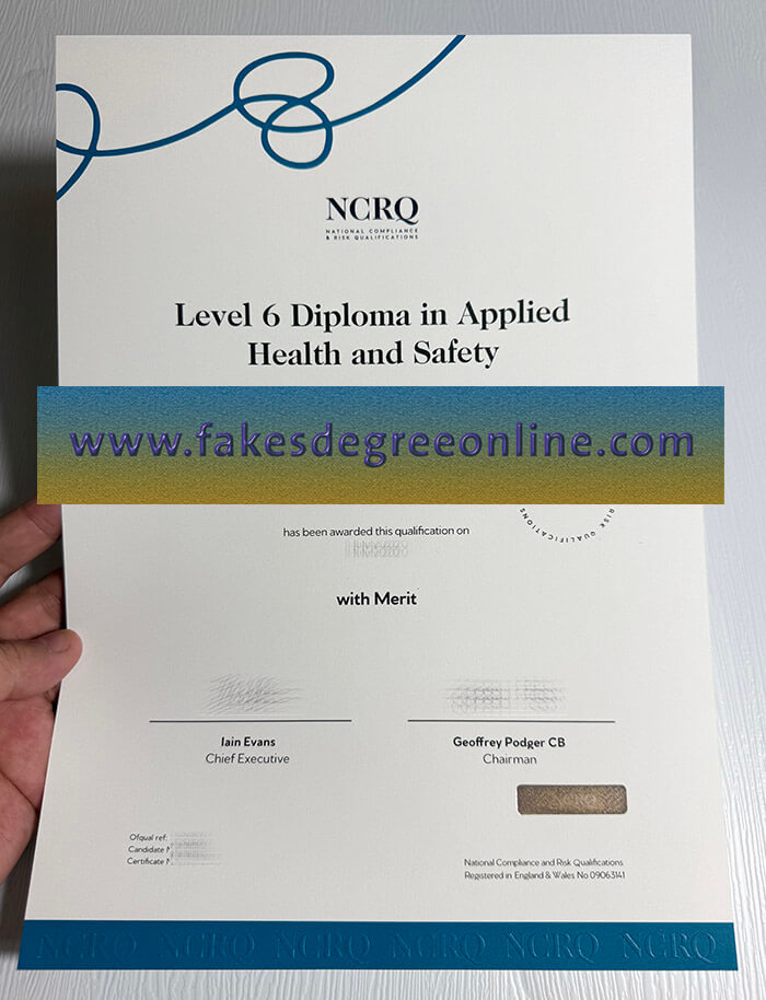Get a NCRQ Level 6 Applied Health and Safety diploma online