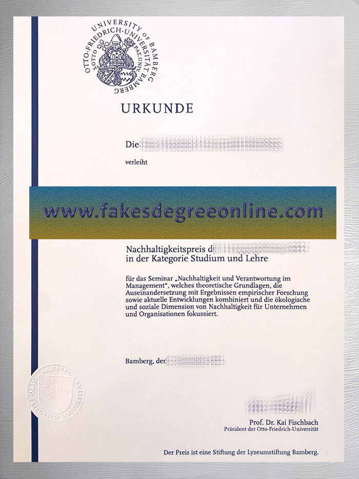 Otto-Friedrich-Universität Bamberg Urkunde