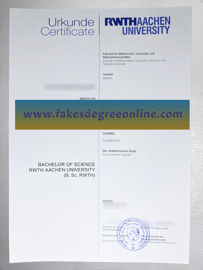 Rwth Aachen University certificate, Rwth Aachen University Urkunde