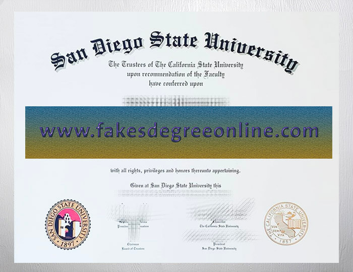 San Diego State University diploma, Fake San Diego State University certificate