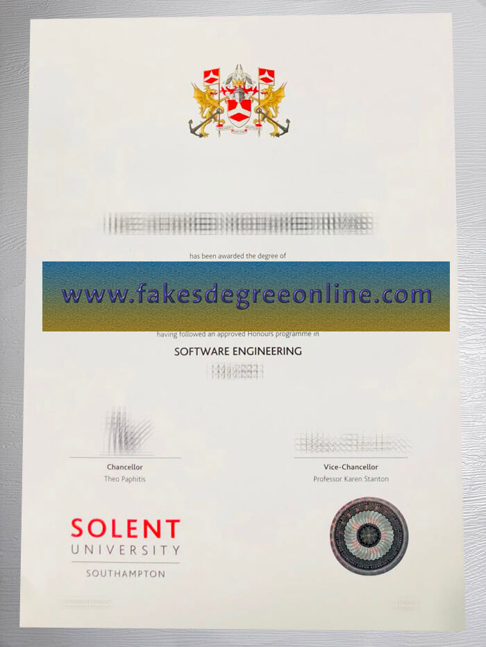 Buy Solent University diploma, Fake Solent University certificate