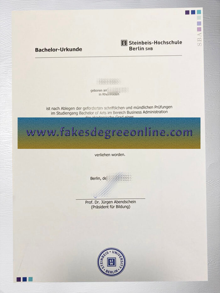 Get a Steinbeis Hochschule Berlin Urkunde, Fake a SHB degree online