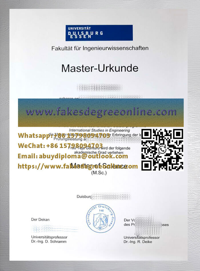 Purchase a Universität Duisburg-Essen Urkunde online
