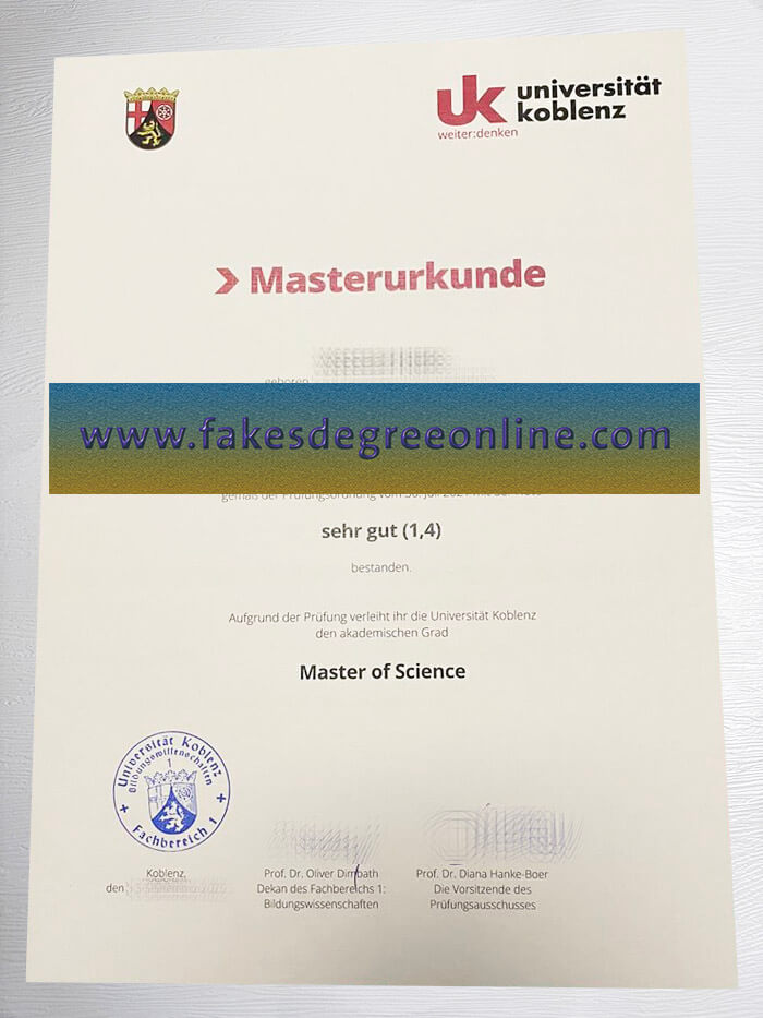 Purchase a Universität Koblenz Urkunde online