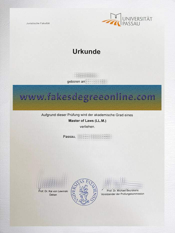 Purchase a Universität Passau Urkunde online