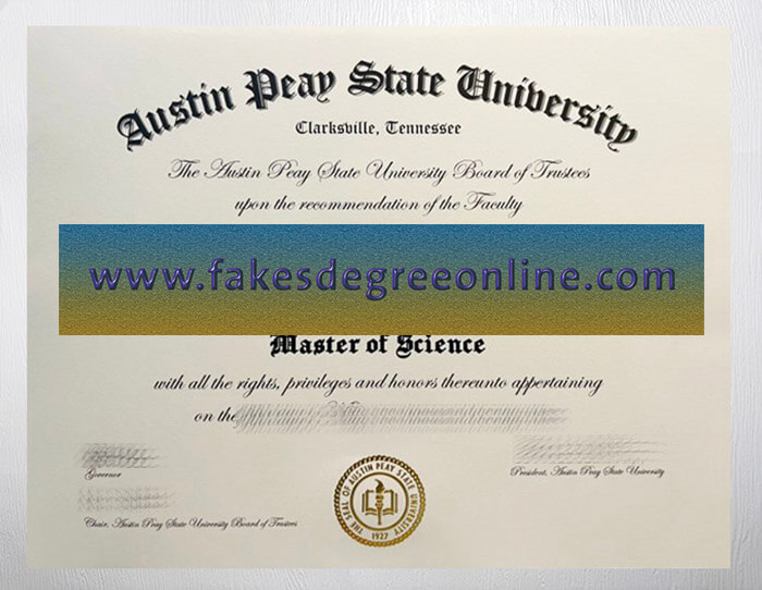 Austin Peay State University diploma, APSU degree