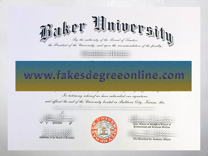 Baker University diploma, Baker University degree