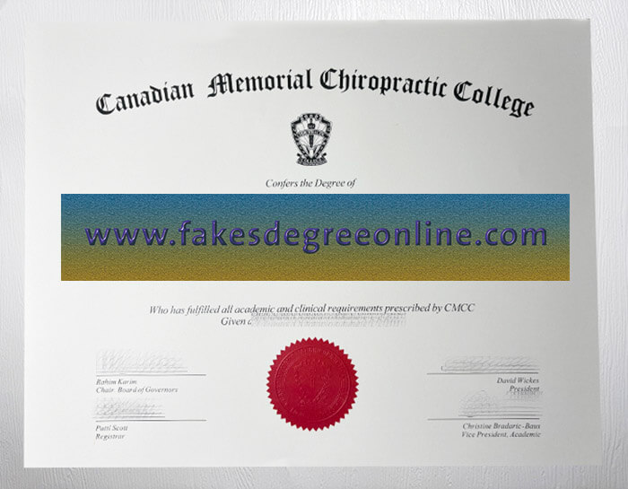 Get Canadian Memorial Chiropractic College certificate, Fake a CMCC diploma online
