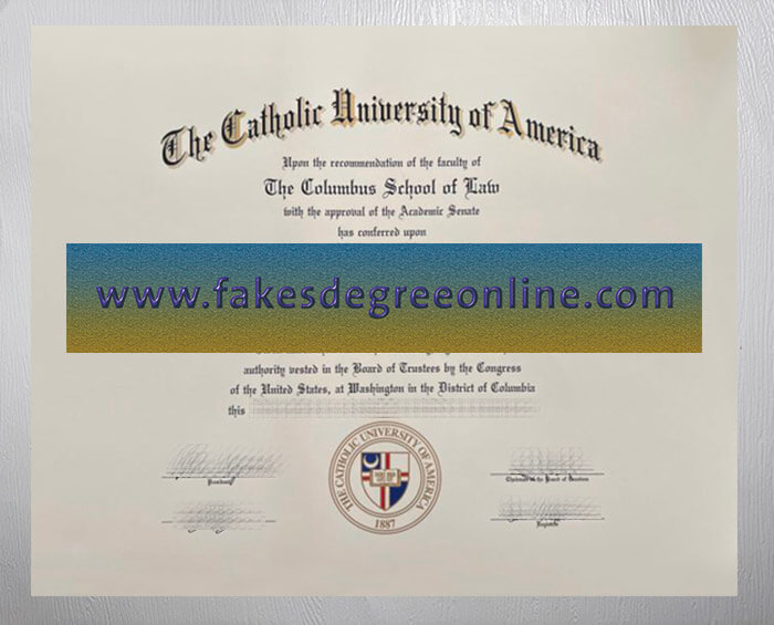 Catholic University of America diploma, CUA degree