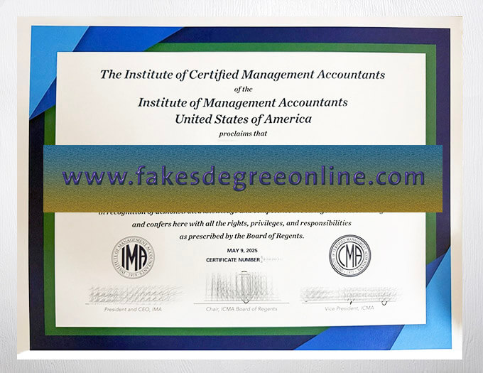Certified Management Accountant certificate
