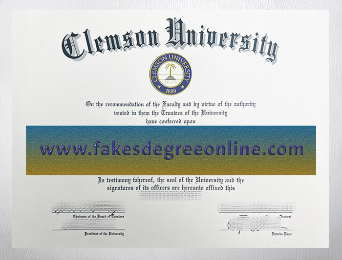 Clemson University diploma, Clemson University certificate