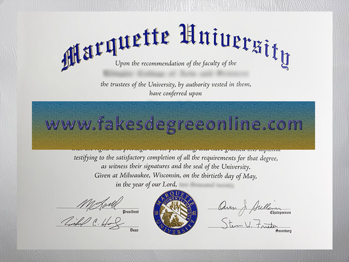 Marquette University diploma, Marquette University degree