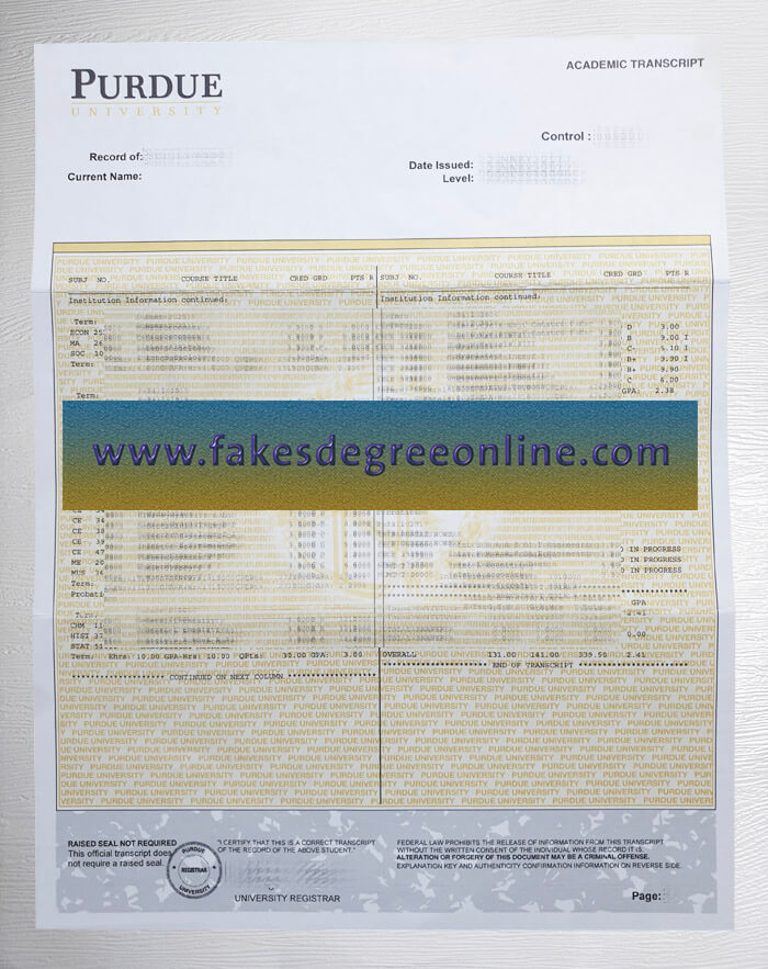 Obtain Purdue University transcript online