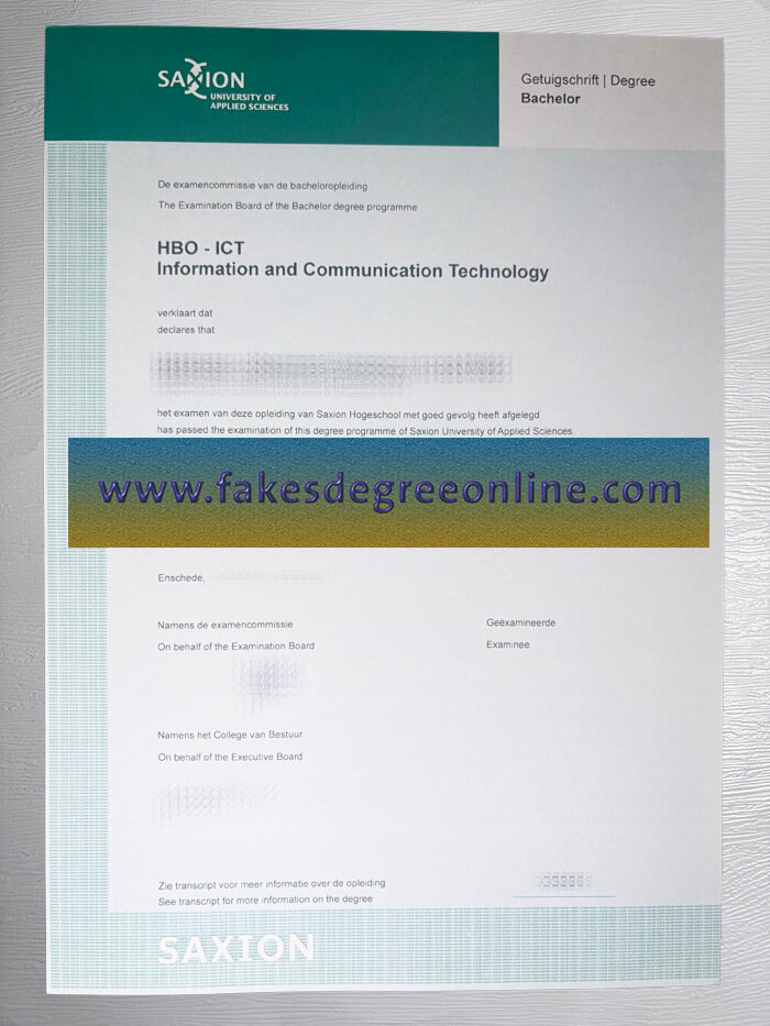 SAXION University of Applied Sciences diploma