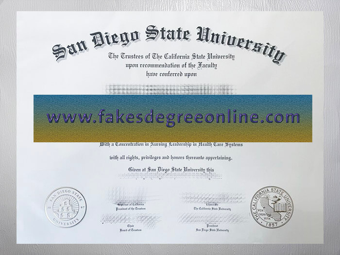 San Diego State University diploma, San Diego State University degree