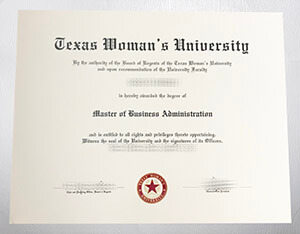 Texas Woman's University diploma, Texas Woman's University degree