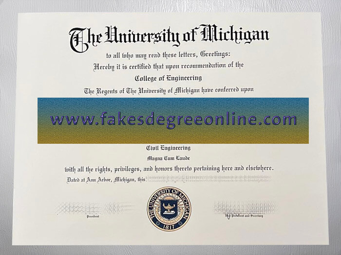 University of Michigan diploma, University of Michigan degree