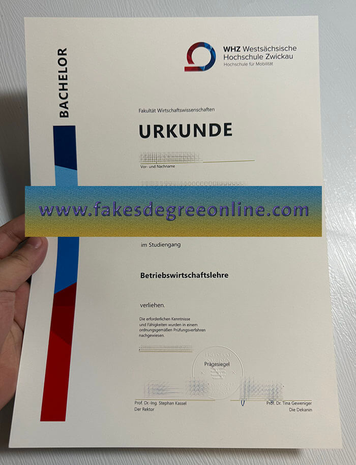 WHZ Westsächsische Hochschule Zwickau diploma